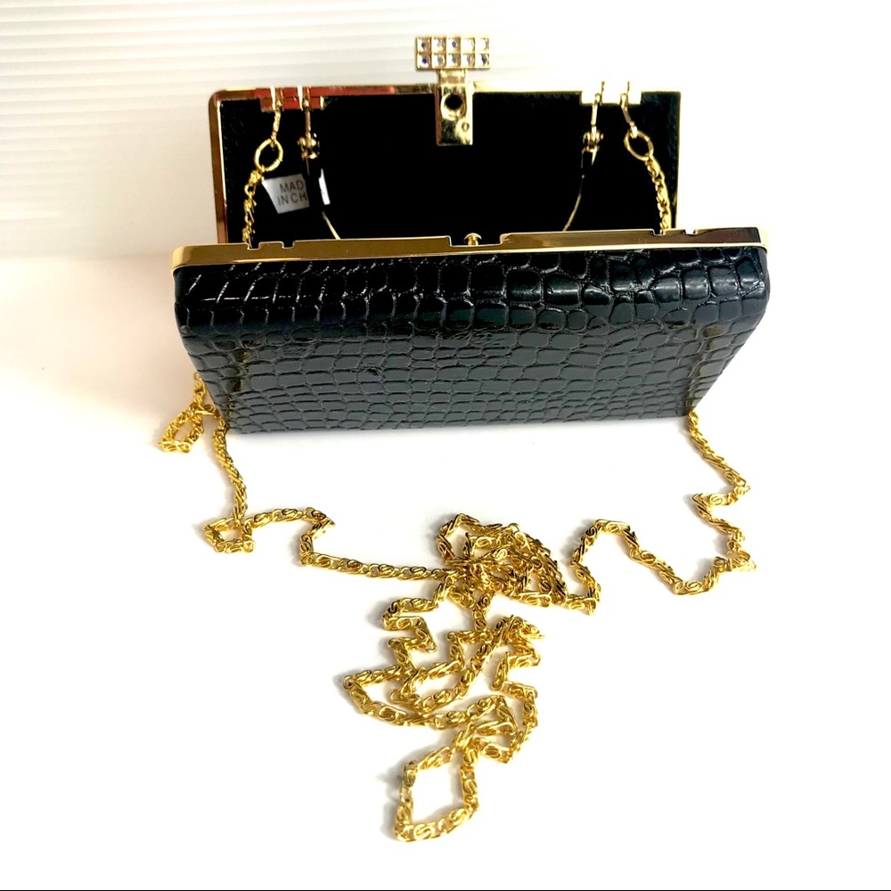 Mini Faux Leather Handbag Shoulder Bag Black
